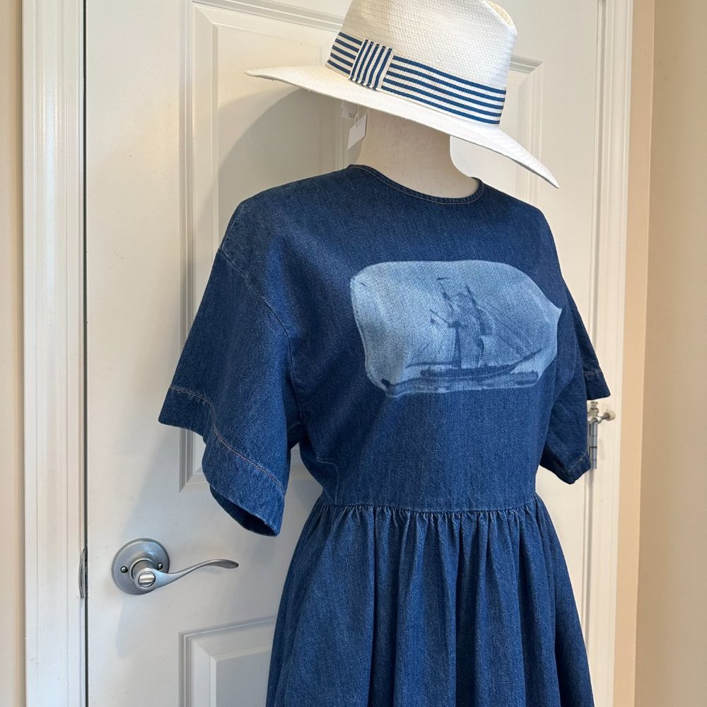SOLD! Sportmax Max Mara Label-cut Denim Slim Fit Short Dress Size: US4 Spring - Picture 14 of 15
